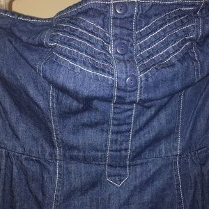 Denim strapless dress
